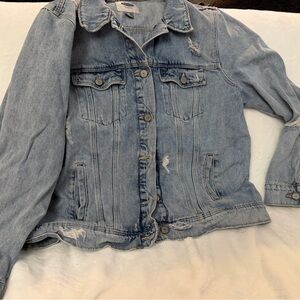 Old Navy Light Blue Distressed Jean Jacket